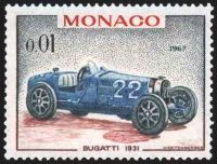  25éme Grand prix automobile de Monaco. Voiture de vainqueur : Bugatti 1931 