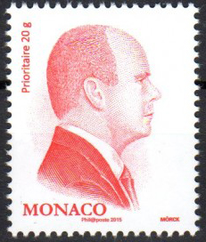 timbre de Monaco N° 2952 légende : Série courante S A S le prince Albert II