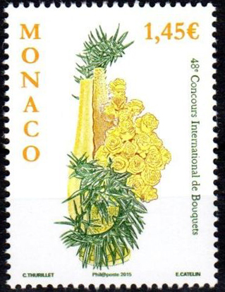 timbre de Monaco N° 2962 légende : 48ème concours international de bouquets