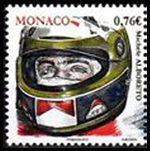timbre de Monaco N° 2966 légende : Pilotes de formule 1