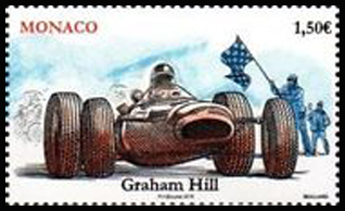 timbre de Monaco N° 2969 légende : Pilotes de formule 1