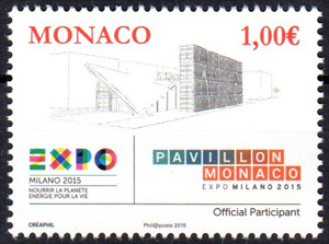 timbre de Monaco N° 2970 légende : Exposition universelle de 2015à Milan