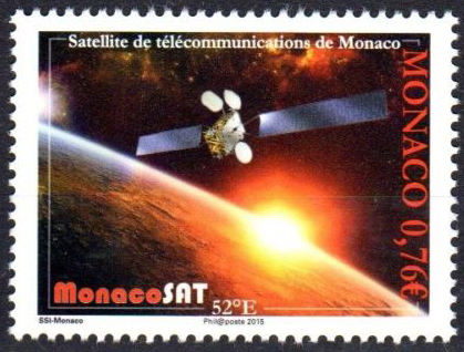 timbre de Monaco N° 2972 légende : Satellite de communication de Monaco