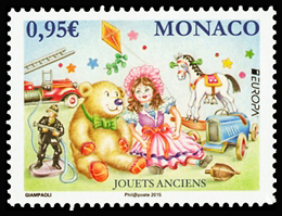 timbre de Monaco N° 2978 légende : Europa jouets anciens