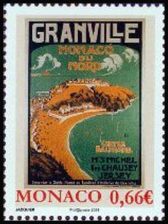 timbre de Monaco N° 2980 légende : Visite de S A S Albert II à Granville, ancien fièf des Grimaldi