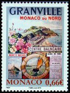timbre de Monaco N° 2981 légende : Visite de S A S Albert II à Granville, ancien fièf des Grimaldi