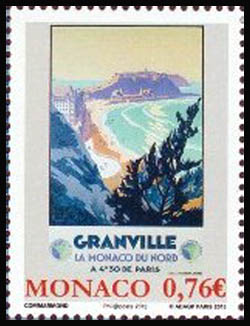 timbre de Monaco N° 2982 légende : Visite de S A S Albert II à Granville, ancien fièf des Grimaldi