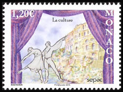 timbre de Monaco N° 2985 légende : La culture