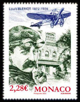 timbre de Monaco x légende : Louis Blériot 1872-1936