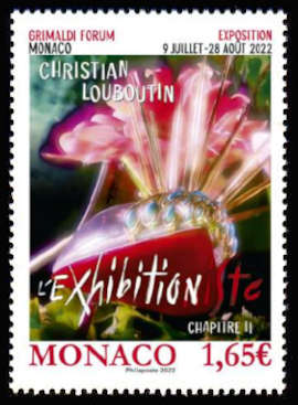 timbre de Monaco x légende : Exposition Christian Louboutin - Grimaldi Forum