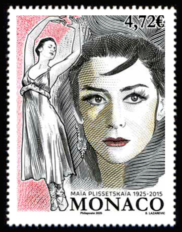 timbre de Monaco x légende : Centenaire de la naissance de MAÏA PLISSETSKAÏA