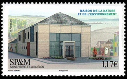 timbre de Saint-Pierre et Miquelon N° 1176 légende : Maison de la nature et l'environnement