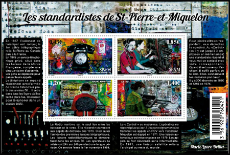 timbre de Saint-Pierre et Miquelon N° F1179 légende : Les standardistes de St-Pierre et Miquelon