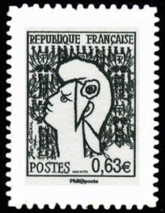  La Véme république au fil du timbre, Marianne de Cocteau <br>Marianne de Cocteau
