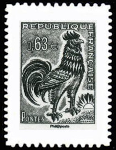  La Véme république au fil du timbre, Coq de Decaris <br>Coq de Decaris