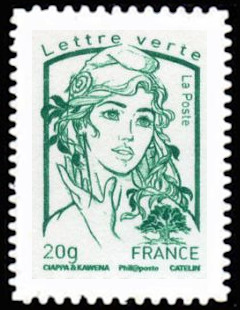  La Véme république au fil du timbre, Marianne de Ciappa et Kawena <br>Marianne de Ciappa et Kawena