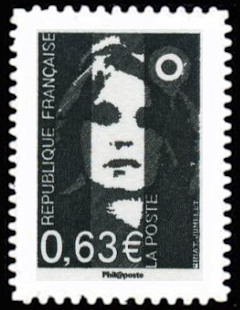  La Véme république au fil du timbre, Marianne de Briat <br>Marianne de Briat