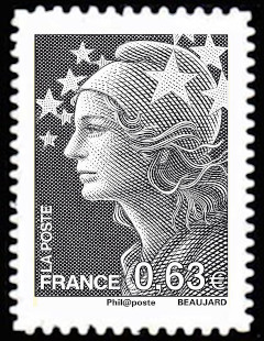  La Véme république au fil du timbre, Marianne de Beaujard <br>Marianne de Beaujard