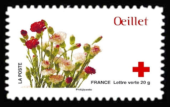  150ème anniversaire de la Croix-Rouge «L'amour en 10 fleurs» <br>Œillet