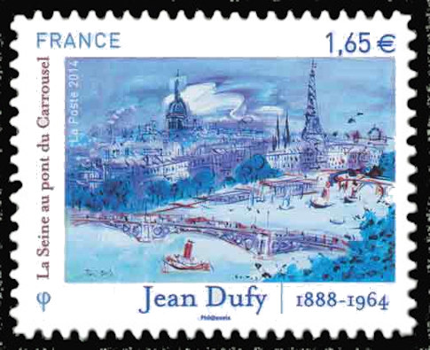  Les timbres s'exposent au salon <br>Jean Dufy 1888-1964 - La Seine au pont du Carrousel