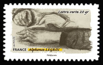  Le toucher, geste de la main <br>Croquis d'Alphonse Legros (1837-1911)