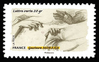  Le toucher, geste de la main <br>Croquis de Gustave Moreau (1826-1898)