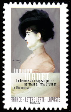 Visages impressionnistes <br>La femme au chapeau noir de Edouard Manet
