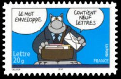  Sourires avec le chat du dessinateur Philippe Geluck <br>le mot enveloppe contient 9 lettres