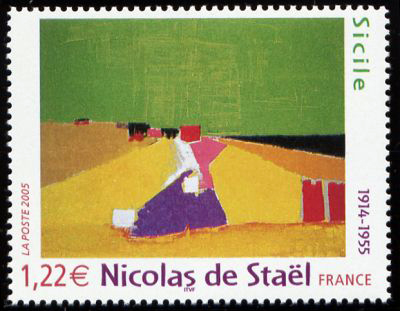  Tableau « Sicile » de Nicolas de Staël (1914-1955) peintre français originaire de Russie 