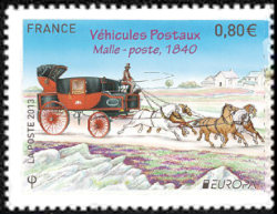  Europa véhicules postaux, anciens et modernes <br>Male-Poste 1840