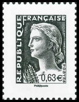  La Vème république au fil du timbre <br>Marianne de Decaris