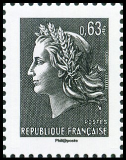  La Vème république au fil du timbre <br>Marianne de Cheffer