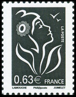 La Vème république au fil du timbre <br>Marianne de Lamouche