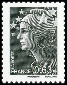  La Vème république au fil du timbre <br>Marianne de Beaujard
