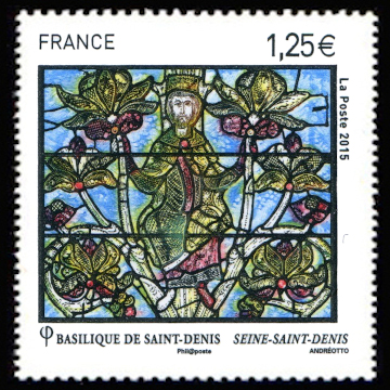  Basilique cathédrale de Saint-Denis <br>Détail du vitrail « L’Arbre de Jessé XII siècle »