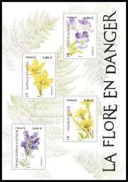 timbre N° F5322, La flore en danger, bloc feuillet