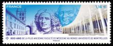 timbre N° 5404, 800 ans de la plus ancienne faculté de médecine au monde-université de Montpellier