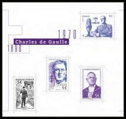 timbre N° F5446, Cinquantenaire de la mort du Général de Gaulle