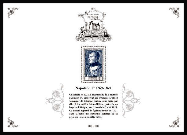 Patrimoine de France en timbres <br>Napoléon 1er 1769-1821