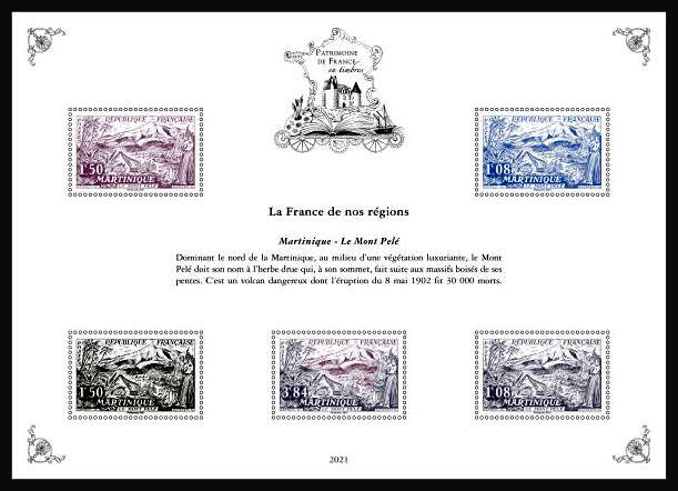  Patrimoine de France en timbres <br>Martinique - le mont Pelé