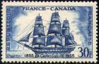 timbre N° 1035, Centenaire de l'amitié franco-canadienne
