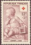 timbre N° 1048, Croix rouge «l'enfant à la cage» de Jean-Baptiste Pigalle