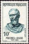timbre N° 1133, Michelangelo Buonarroti dit Michel-Ange (1475-1564) peintre et  sculpteur
