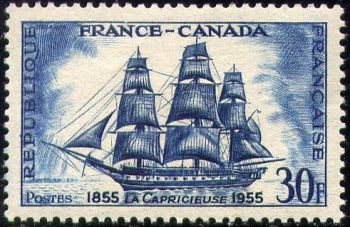  Centenaire de l'amitié franco-canadienne <br>La Capricieuse 1855 - 1955