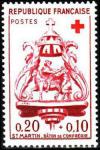 timbre N° 1278, Saint Martin, bâton de confrérie - Coix rouge