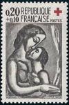 timbre N° 1323, Gravure sur bois du Miserere de Rouault - Coix rouge