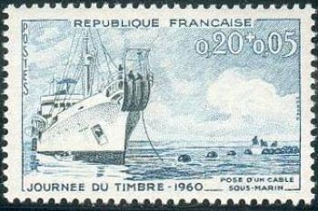  Journée du timbre - Pose d'un câble sous- marin 