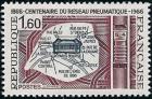 timbre N° 1498, Centenaire de la poste pneumatique à Paris