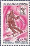 timbre N° 1547, Jeux Olympiques d´hiver de Grenoble - Ski (slalom)