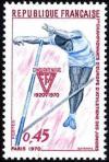timbre N° 1650, 1er championnats d'europe d'athlétisme des juniors
